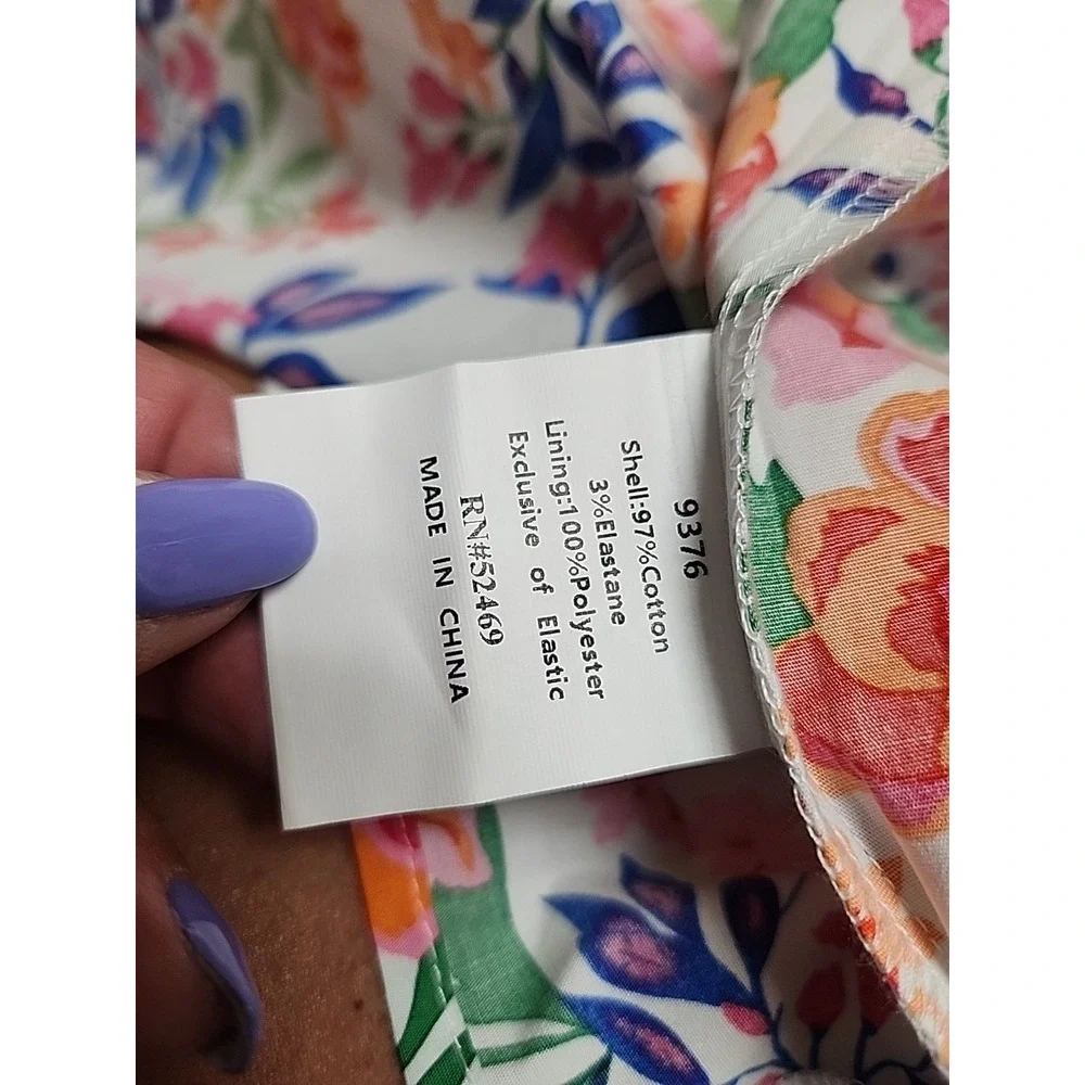 PrettyGarden Floral Smocked Midi‎ Dress Large Ruffle Sleeveless Multicolor NWT